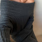 Oversized Off-Shoulder Pullover für Frauen