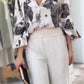 🎉50 % RABATT 🛍️2-teiliges Damen-Outfit mit Button-Down-Hemd und Hose
