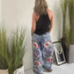 💖Damen-Freizeithose aus Imitat-Denim mit Kordelzug