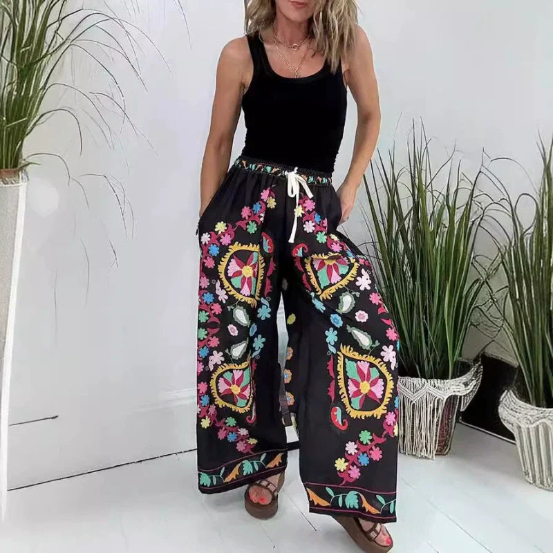 💖Damen-Freizeithose aus Imitat-Denim mit Kordelzug