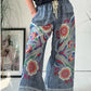 💖Damen-Freizeithose aus Imitat-Denim mit Kordelzug