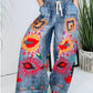 💖Damen-Freizeithose aus Imitat-Denim mit Kordelzug