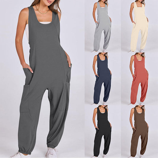🔥Heißer Verkauf🔥 - Ärmelloser Baggy-Jumpsuit für Damen🎀