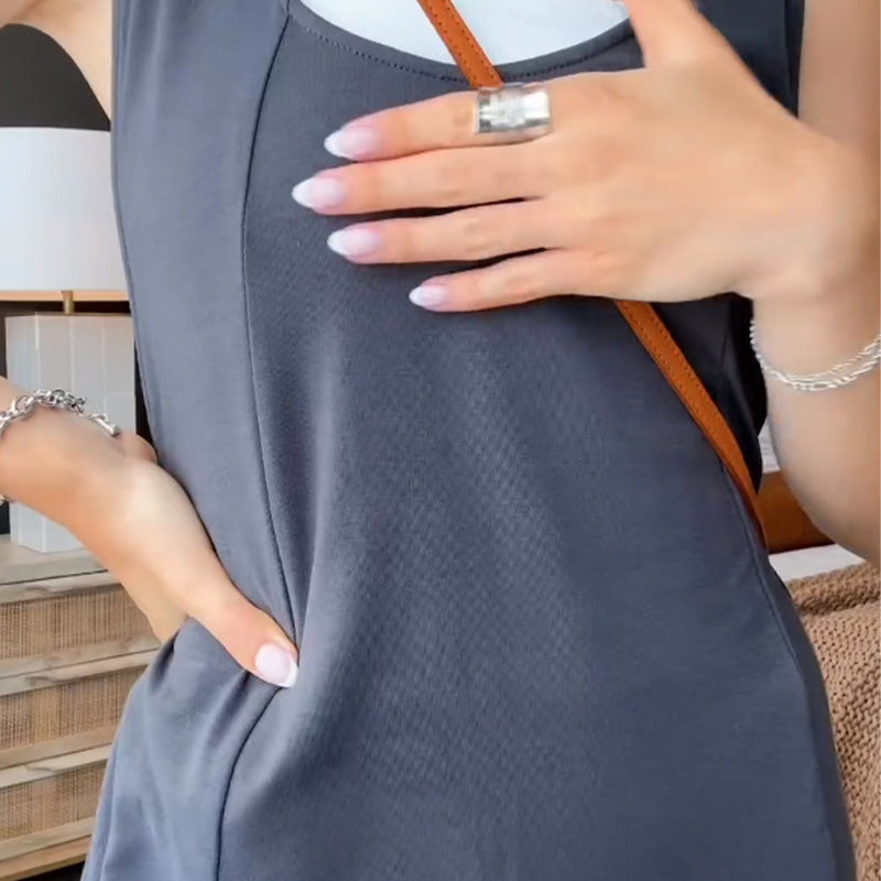 🔥Heißer Verkauf🔥 - Ärmelloser Baggy-Jumpsuit für Damen🎀