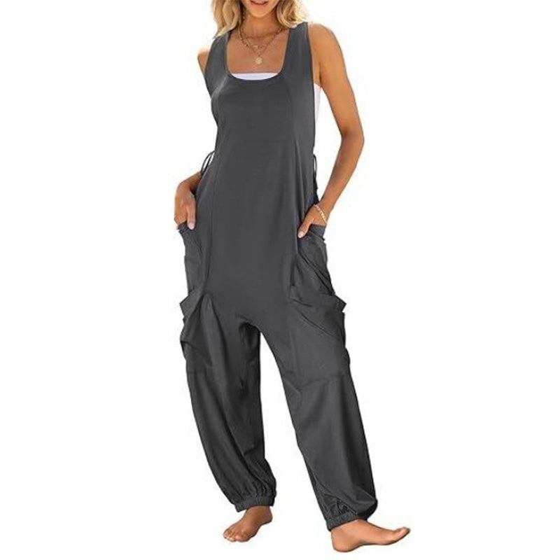🔥Heißer Verkauf🔥 - Ärmelloser Baggy-Jumpsuit für Damen🎀