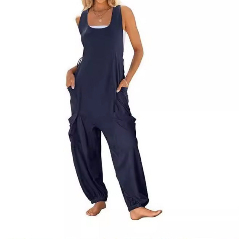 🔥Heißer Verkauf🔥 - Ärmelloser Baggy-Jumpsuit für Damen🎀