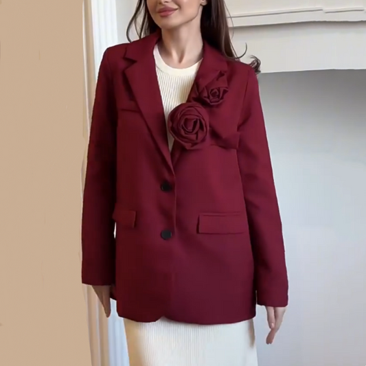 🌹 Elegante, langärmlige Bürojacken für Damen in Rosa