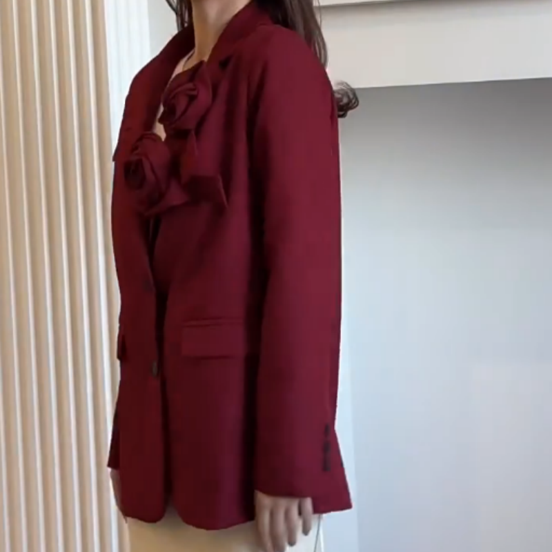 🌹 Elegante, langärmlige Bürojacken für Damen in Rosa