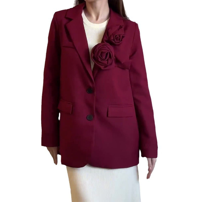 🌹 Elegante, langärmlige Bürojacken für Damen in Rosa