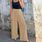 Lockere Hose mit weitem Bein und elastischer Taille