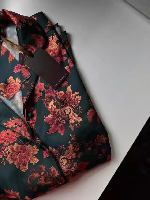 Frauen Floral Bedrucktes Langarm Pyjama Oberteil & Hose Zwei-Teile-Set