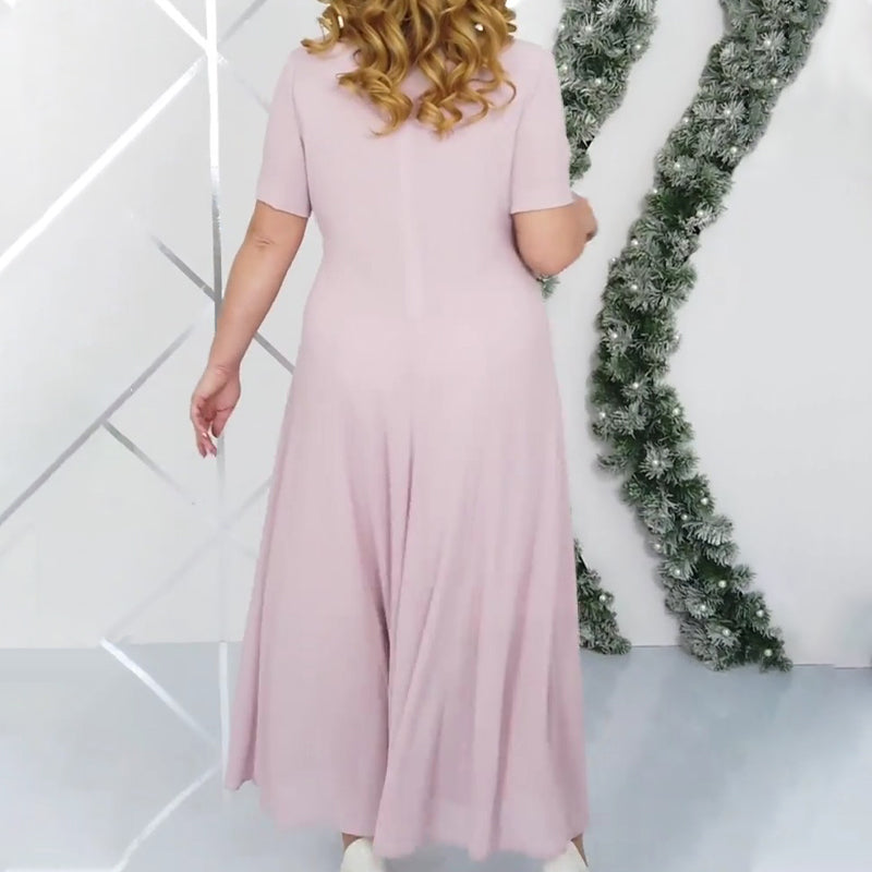 Kleid Set in großen Größen mit besticktem Überwurf