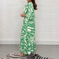 V-Ausschnitt Zebra Streifen Taille 3/4 Ärmel Kleid