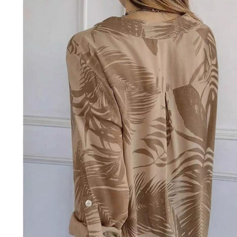 ❤️‍🔥👗Modisches Damen-Oberteil mit Druck und V-Ausschnitt