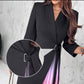Ombre Reverskragen Tailliertes Plissee Blazer Kleid