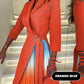 Ombre Reverskragen Tailliertes Plissee Blazer Kleid