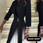 Ombre Reverskragen Tailliertes Plissee Blazer Kleid