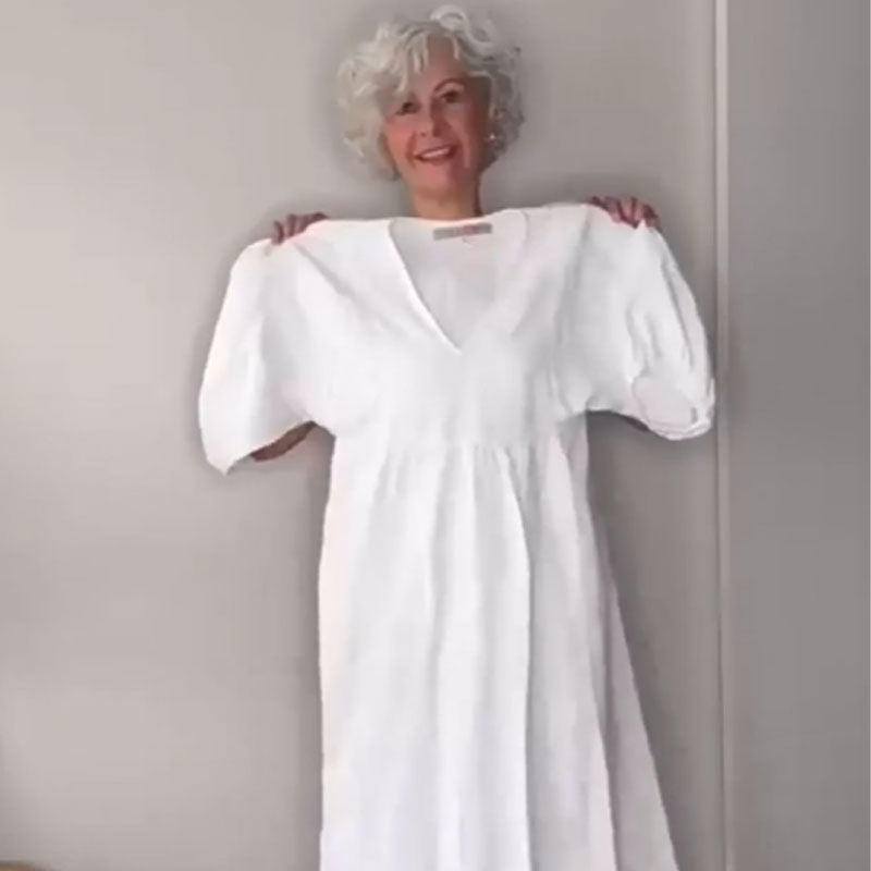 49 % Rabatt!🦢Damen V-Ausschnitt Freizeitkleid