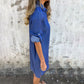 💙🖤Lässiges Denim-Reverskleid für Damen