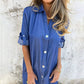 💙🖤Lässiges Denim-Reverskleid für Damen
