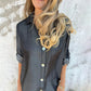 💙🖤Lässiges Denim-Reverskleid für Damen
