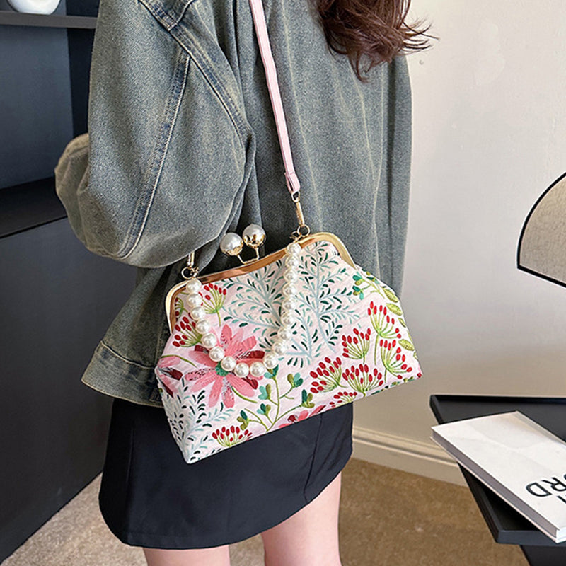 💕2025 Neuerscheinung💕Damenhandtasche im Vintage-Stil mit Blumenstickerei