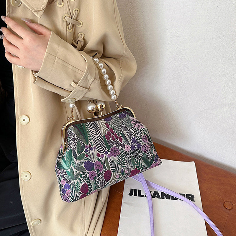 💕2025 Neuerscheinung💕Damenhandtasche im Vintage-Stil mit Blumenstickerei
