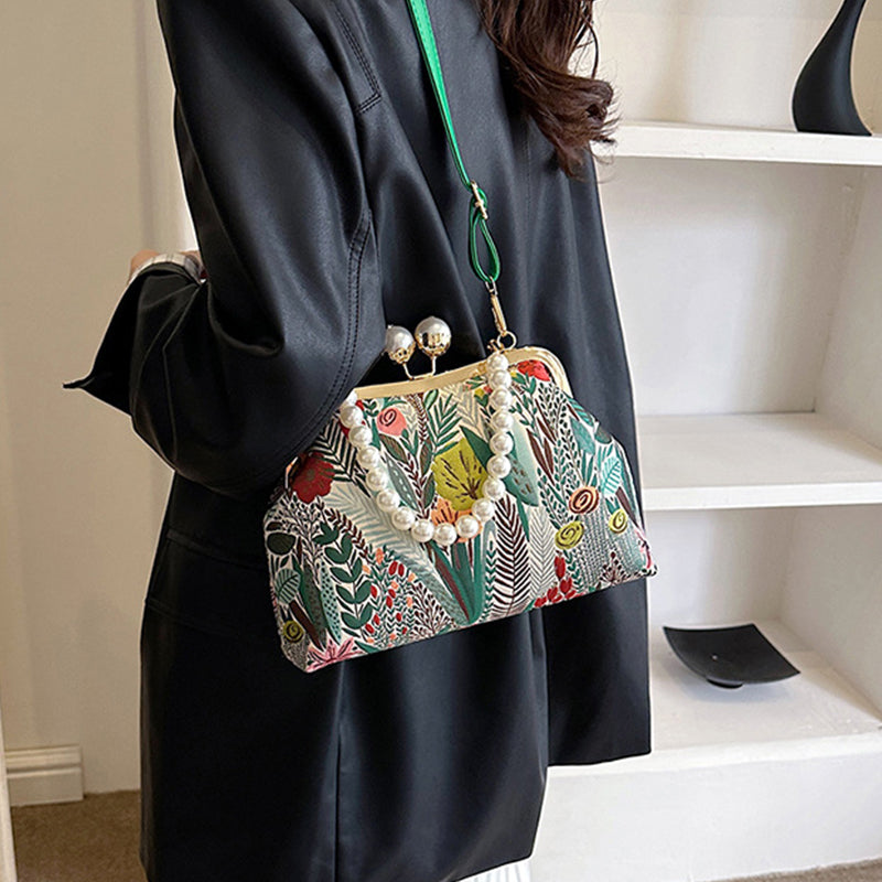 💕2025 Neuerscheinung💕Damenhandtasche im Vintage-Stil mit Blumenstickerei