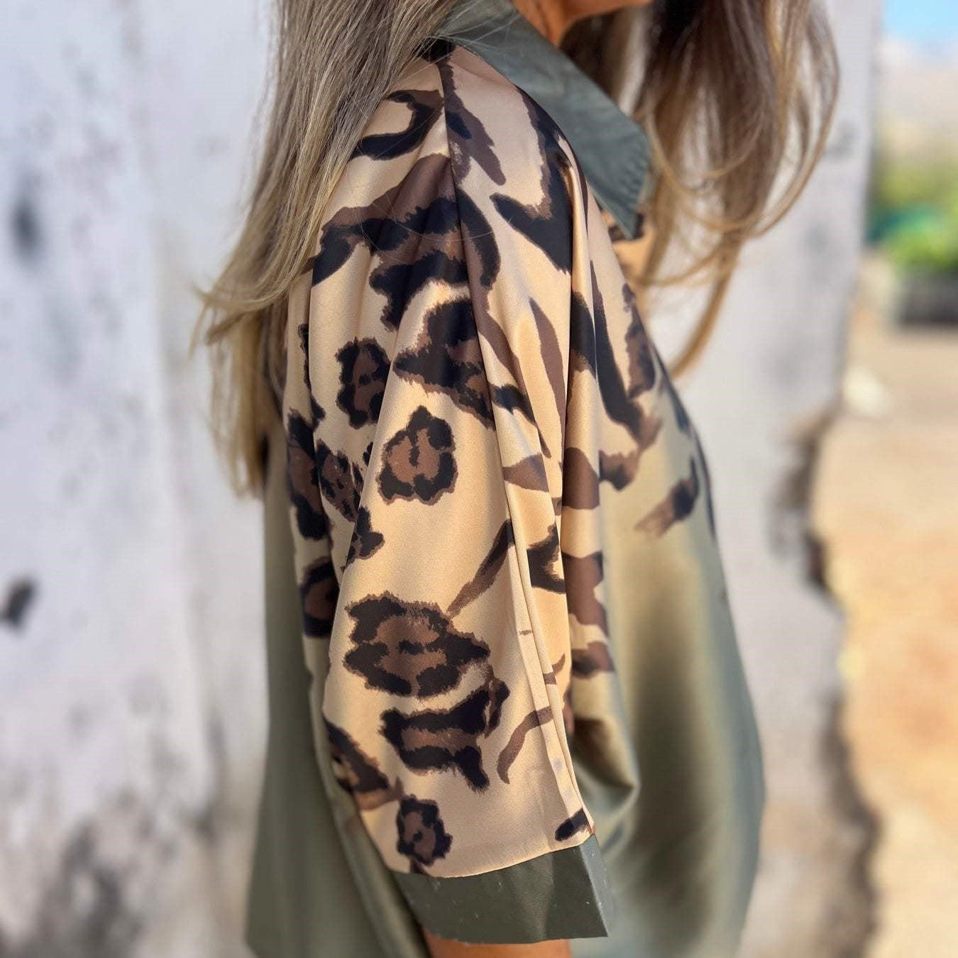Button-Down-Hemd mit Leopardenmuster für Damen