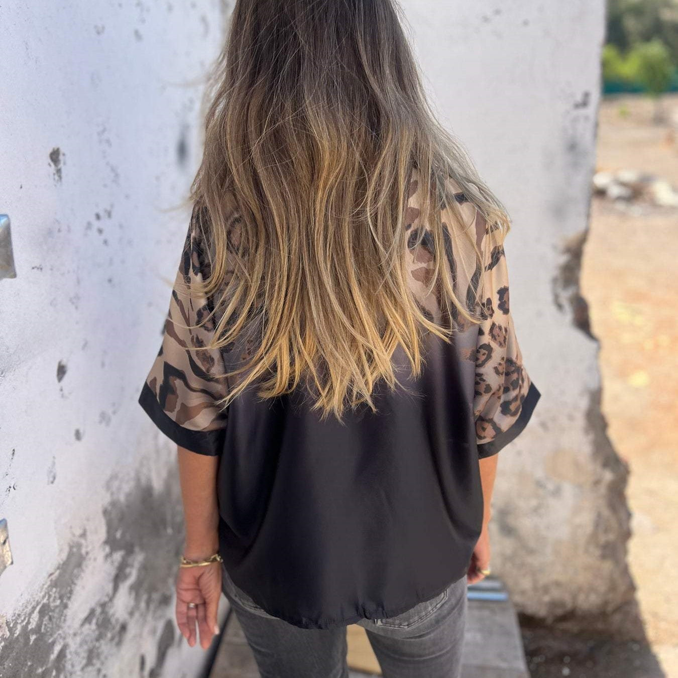Button-Down-Hemd mit Leopardenmuster für Damen
