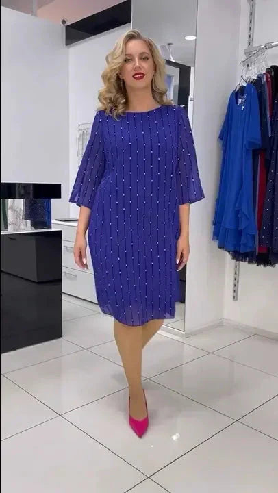 Fließendes, bedrucktes Chiffonkleid für Damen