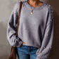 Pullover mit Rundhalsausschnitt und Kunstperlen für Damen