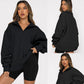 💖Sweatshirt mit überschnittenen Schultern und Reißverschluss für Damen