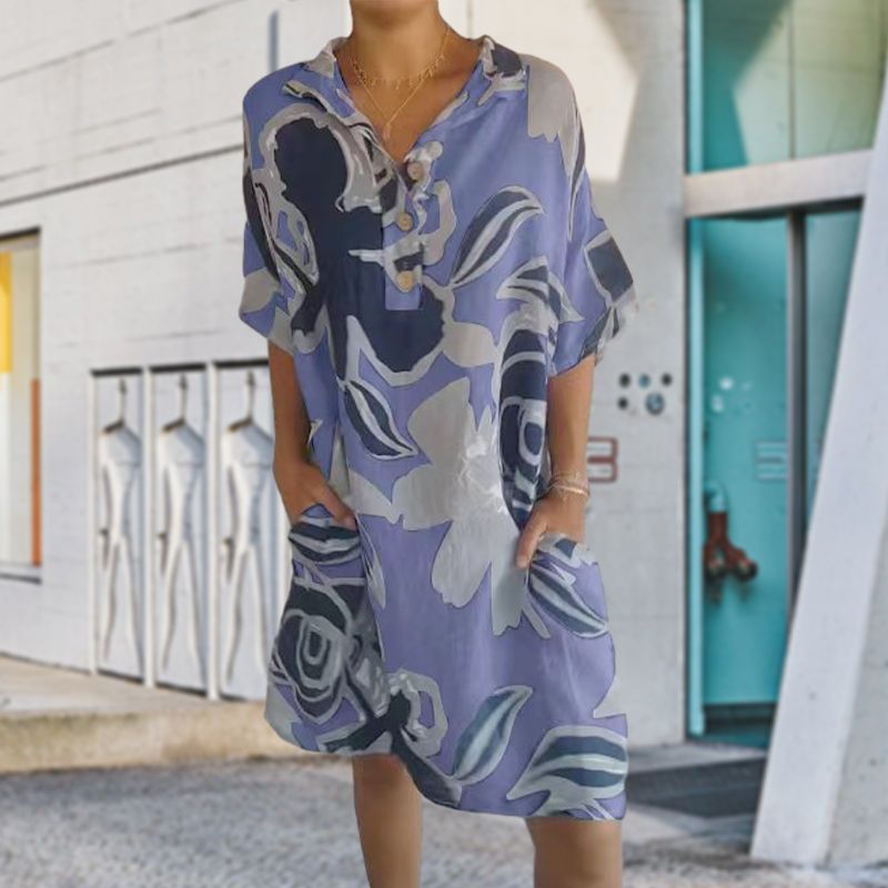 😘Lässiges, elegantes Kleid mit Aufdruck für Damen