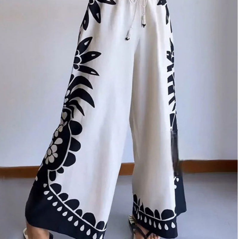 🔥HEISSER VERKAUF🔥 Set aus lässigem Oberteil mit Aufdruck und Hose mit Kordelzug