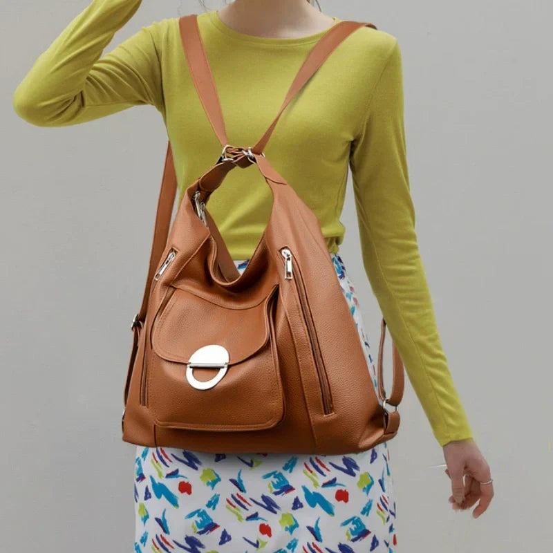 Damen-Convertible stilvolle PU-Ledertasche mit mehreren Fächern