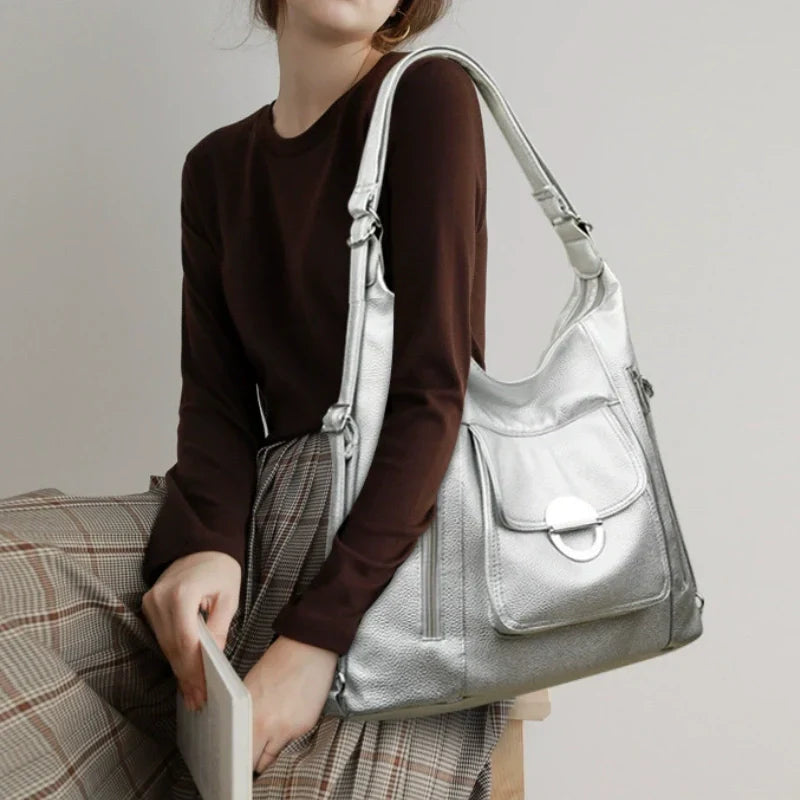Damen-Convertible stilvolle PU-Ledertasche mit mehreren Fächern