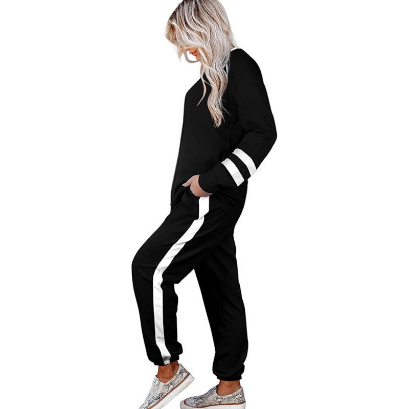 🔥Farbblock-Sweatshirt mit Rundhalsausschnitt für Frauen (2 Teile)