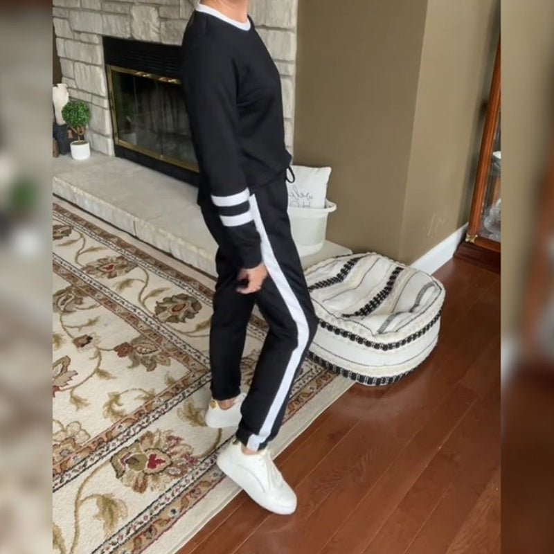🔥Farbblock-Sweatshirt mit Rundhalsausschnitt für Frauen (2 Teile)