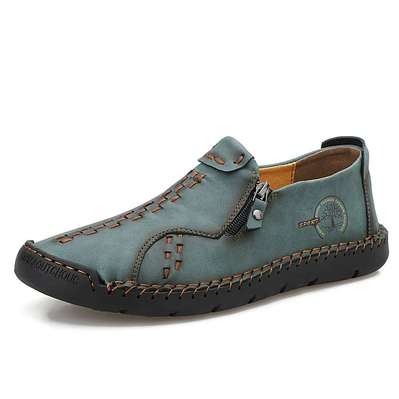Herren Casual Kunstleder Slip-On Reißverschluss Schuhe