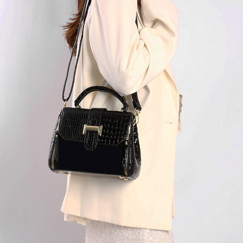 Elegante Damen-Umhängetasche aus PU-Leder mit Krokodilprägung