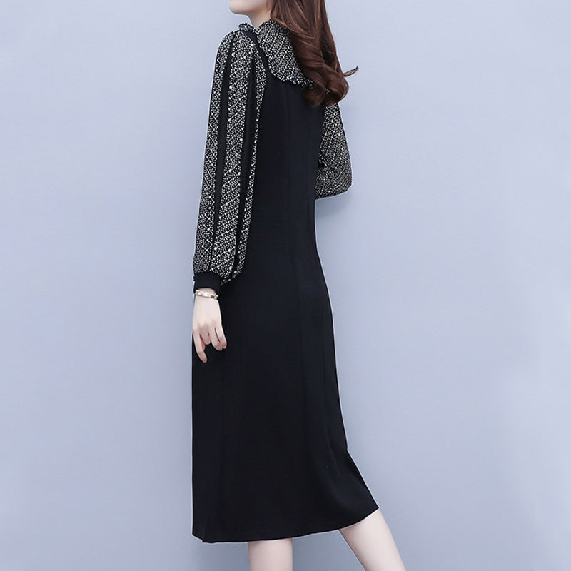 Elegant A-Line Dress with Bow Tie