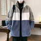 Neu Kontrast Farbe Plüsch Warme Jacke