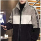 Neu Kontrast Farbe Plüsch Warme Jacke
