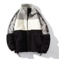 Neu Kontrast Farbe Plüsch Warme Jacke