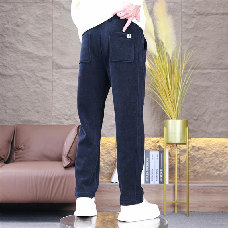 Herren Plüsch gefütterte Kordelzug Freizeithose👖