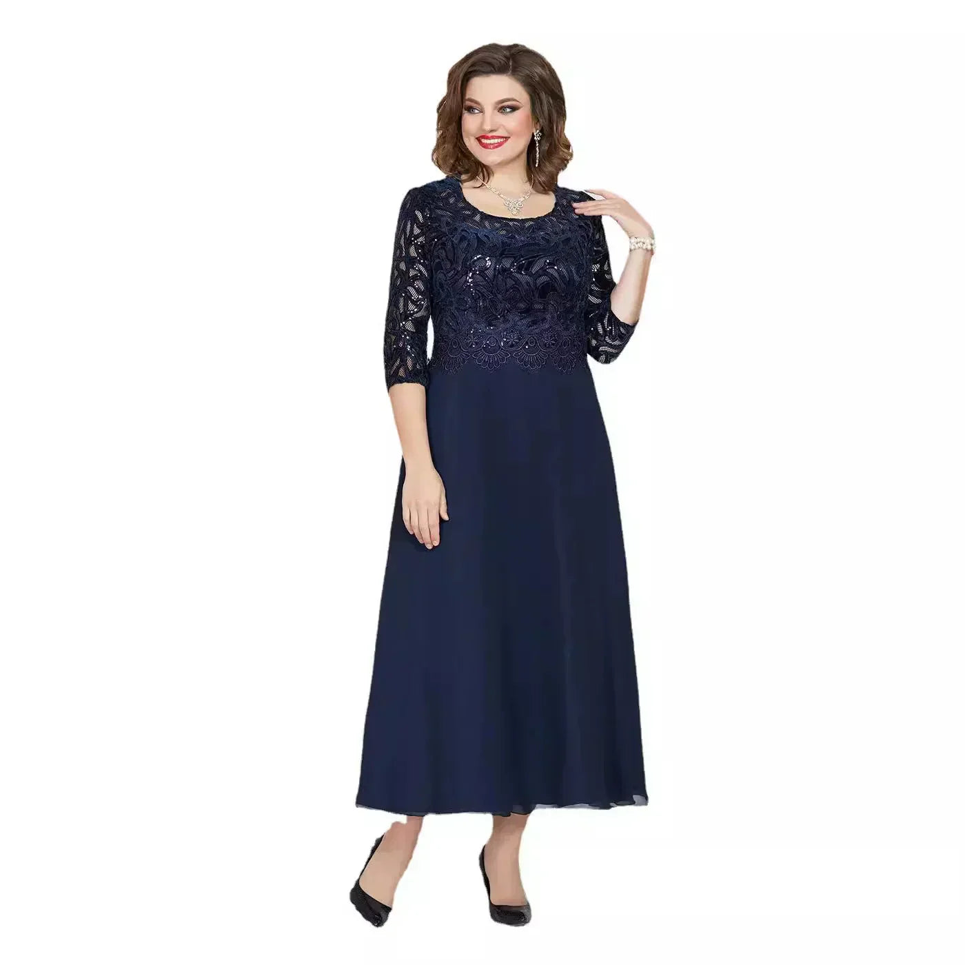 👗✨Elegance Spitzenkleid in Übergröße