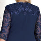 Damenkleid aus besticktem Chiffon mit Rundhalsausschnitt