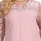 Damenkleid aus besticktem Chiffon mit Rundhalsausschnitt