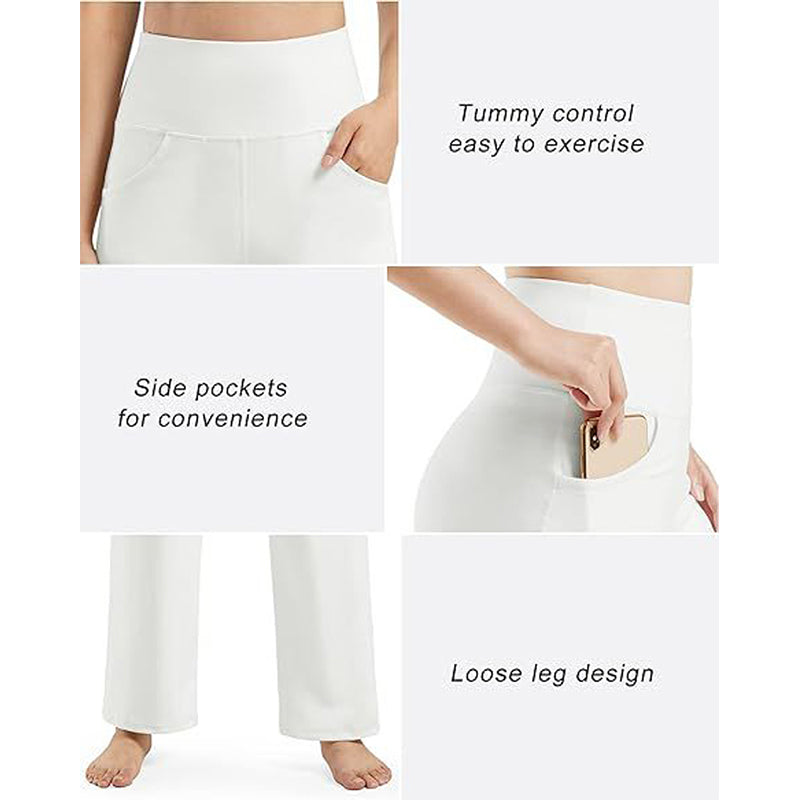 🔥🌹Bestseller👉Stretch-Yoga-Loungehose mit weitem Bein und Taschen für Damen💞💐